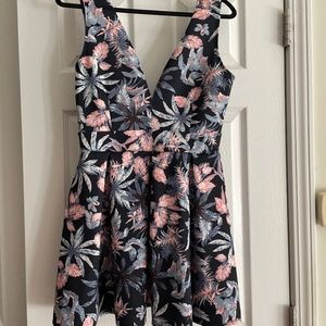 Tropical V Neck Dress